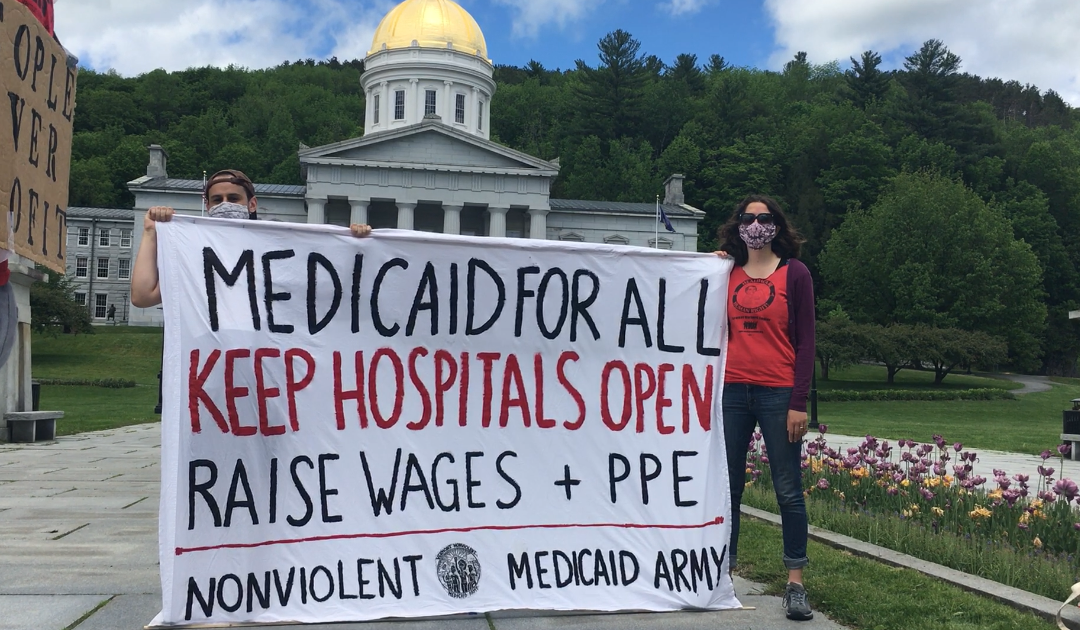 Dozens rally against health insurance rate hikes, for Medicaid for All